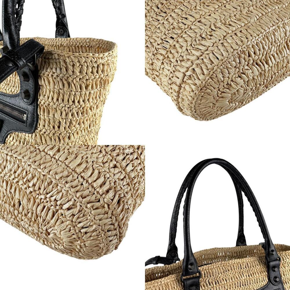 Balenciaga City Basket Shoulder Bag Black Natural - Picture 4 of 4